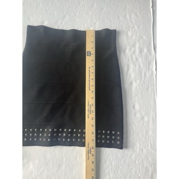 bcbg max azria Women Medium Black Studded Bandage Skirt Stretch #5738 - Picture 6 of 11